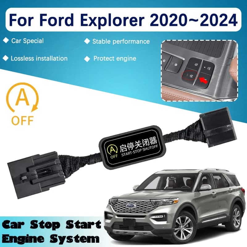 Car Accessories for Ford Explorer U625 2020~2024 Automatic Smart Stop Start Engine System Off Control Cable Connector Sensor