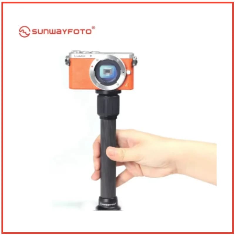 SUNWAYFOTO ET-01 Tubo di prolunga per treppiede Materiale in fibra di carbonio da 20 mm per treppiede da tavolo portatile con vite di conversione 1/4 -3/8