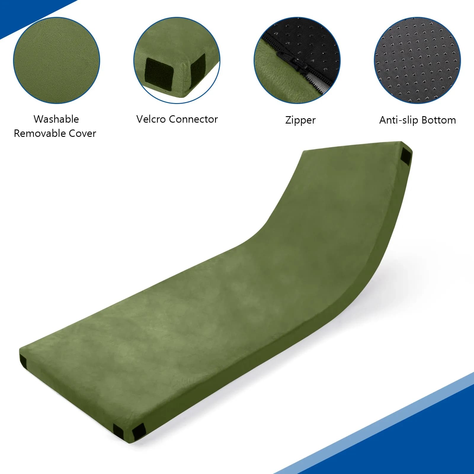 Materasso da campeggio in memory foam spesso, materassino portatile per auto/tenda/lettino + borsa