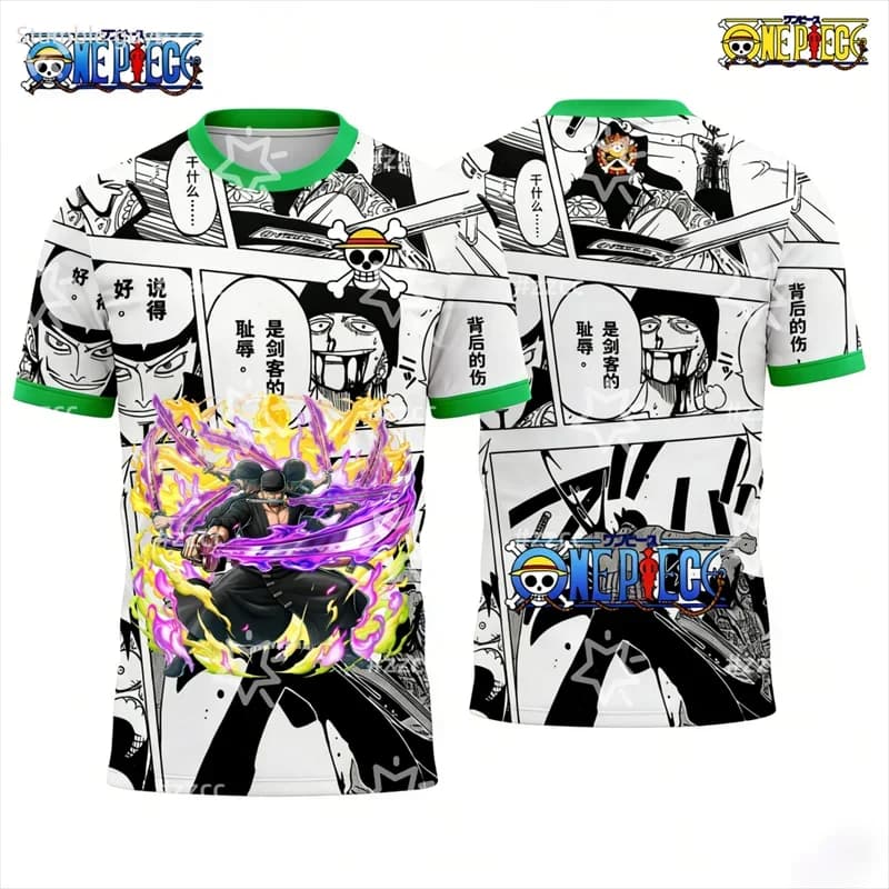T-shirt casual da uomo One Piece con stampa artistica Shanks, abbigliamento per ragazzi e ragazze, manica corta, maglia da uomo traspirante estiva