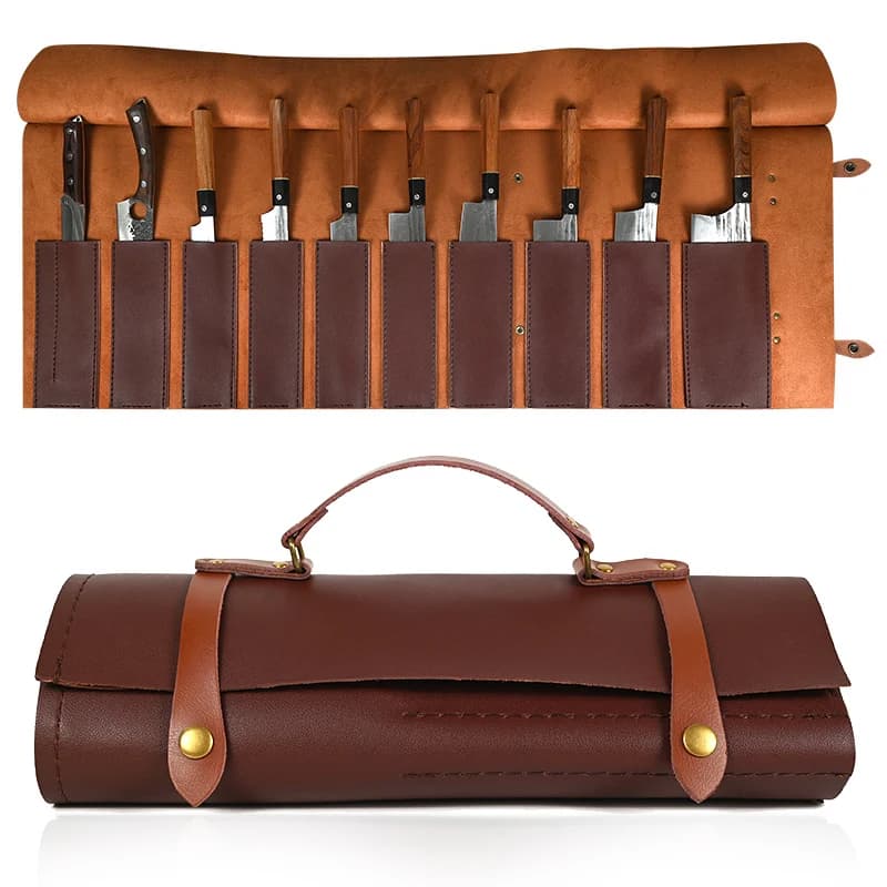 8 9 11 Slot Coltello da cucina portatile Borsa da rotolo Pieghevole da campeggio Picnic Custodia da trasporto Chef Coltello da cucina Tasca portaoggetti Strumenti