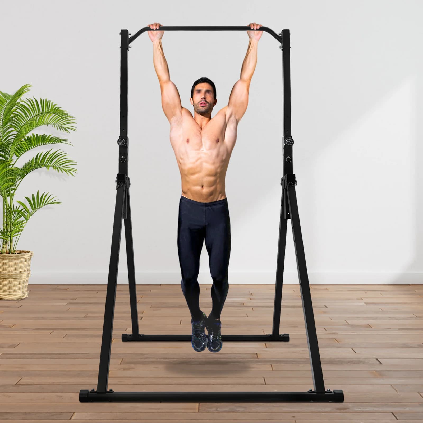 1.75-2.3 m height adjustable traction bar for home gym, durable and stable triangular structure, horizontal bar for strength training