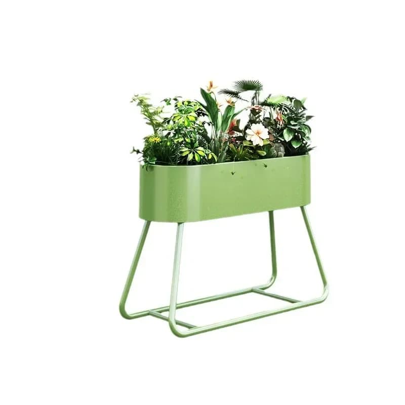 Outdoor arc wrought iron flower box combination partition flower bed milk tea shop cafe outside pendulum