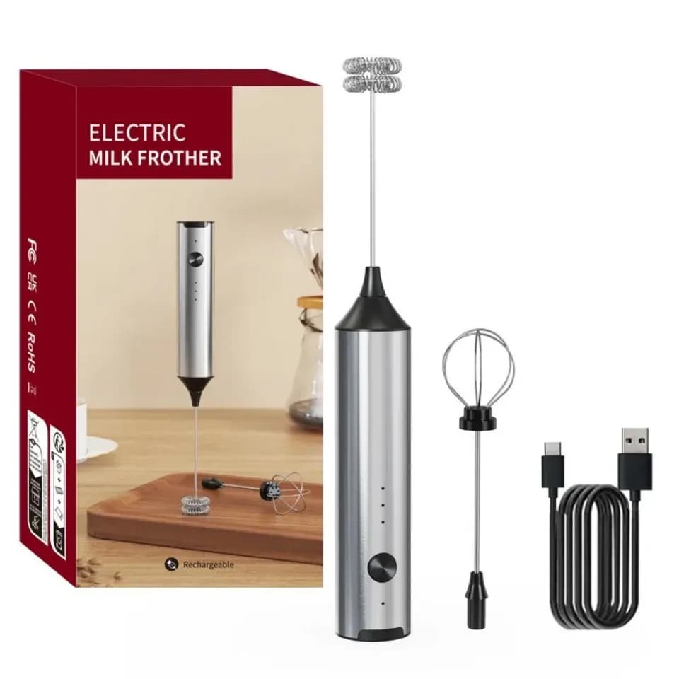 Wireless Portable Electric Frullino for Milk, Egg Saddle, Kitchen Mixer, Capuchin Agitator and Coffee