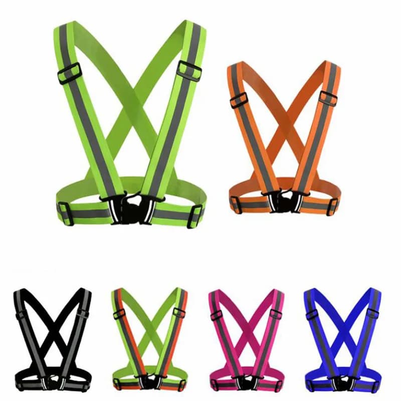 1pc Unisex Night Running men's reflective straps adjustable colored straps wide straps youth sports belt