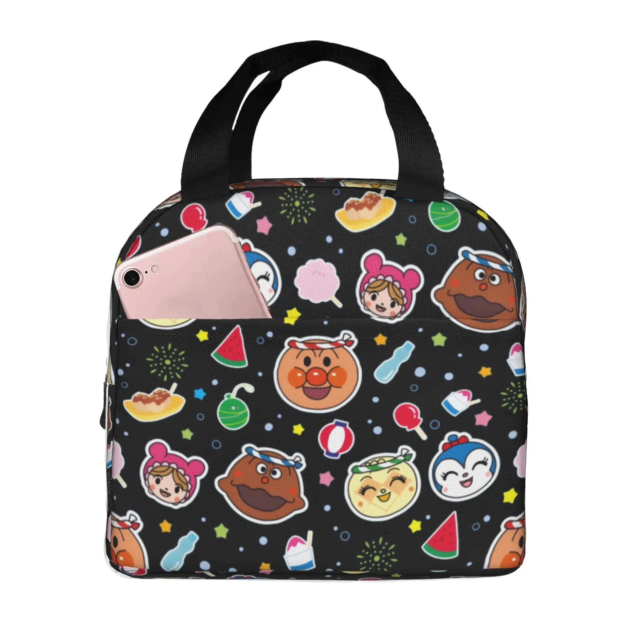 Custom Anpanmans Insulated Lunch Bags for Women Men Cartoon Portable Thermal Cooler Bento Box Work School Travel