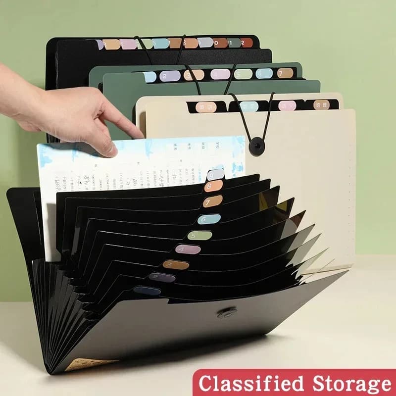 Borsa porta documenti A4 a 5 strati, per test, strumenti da scrivania, cancelleria scolastica e forniture per ufficio