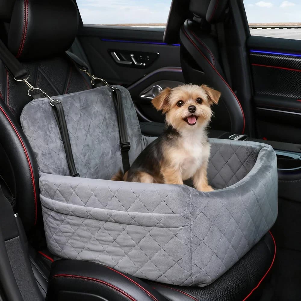 Seggiolino auto per cani portatile caldo 1PC per cani di piccola taglia media con tasca portaoggetti per cintura di sicurezza per letto con cuscino lavabile per viaggi all'aperto