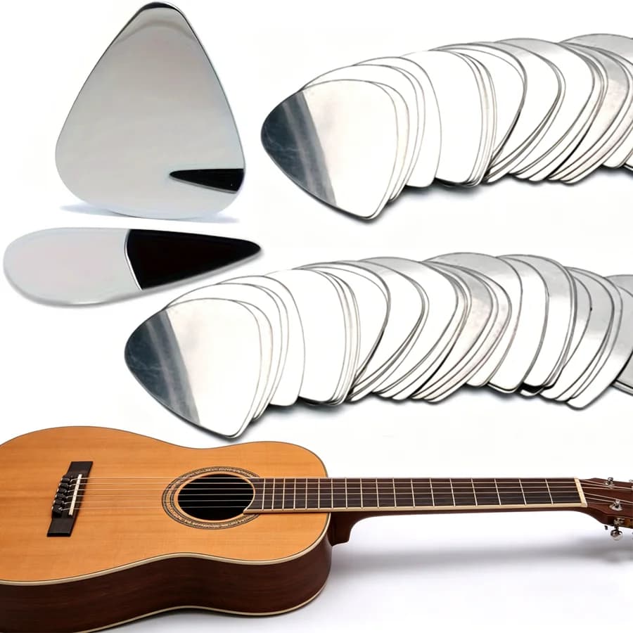 6/12/20pcs Stainless Steel Guitar Picks String Instrument 0.3mm Thickness Musical Universal Accessories for Bass Ukulele XJM