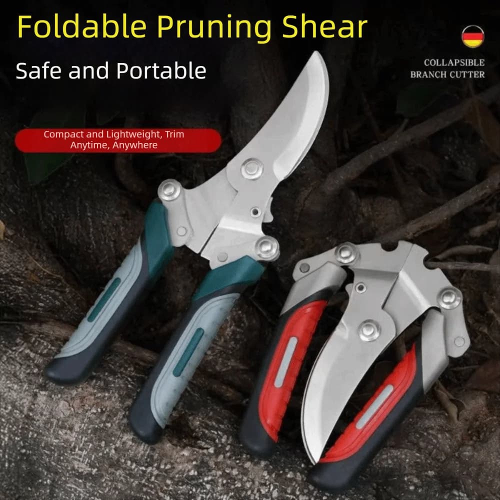 Stainless Steel Pruning Shears Non-Slip Handle Sharp Blade Garden Scissors Safety Lock Labor Saving Plant Branch Trimmer