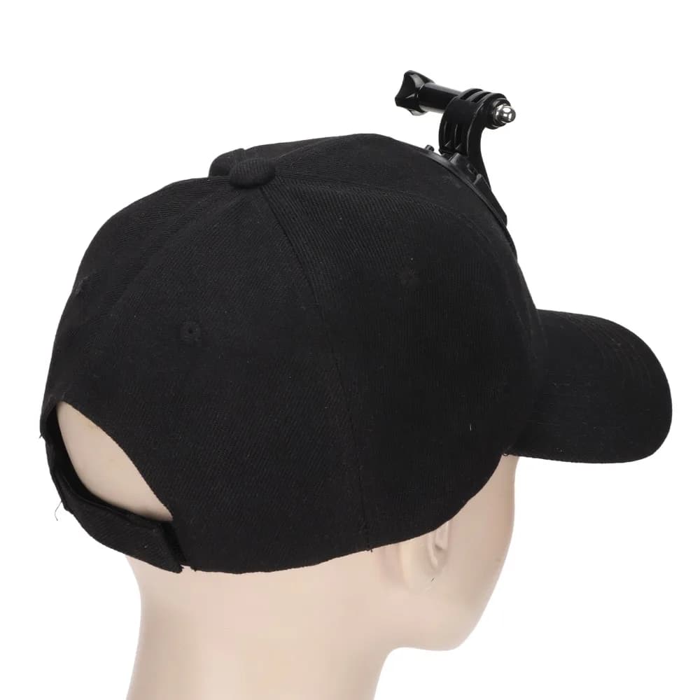 Cappello Nero per Fotocamera Sportiva, Supporto Leggero e Morbido per Action Cam, Cappello per Fotocamera a Mani Libere per Serie Hero, Avventure all'Aperto