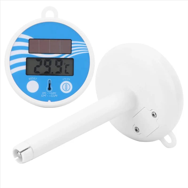 Termometro digitale galleggiante per piscina di classe da 2 pezzi ABS blu-bianco per vasca idromassaggio per nuoto esterno e interno