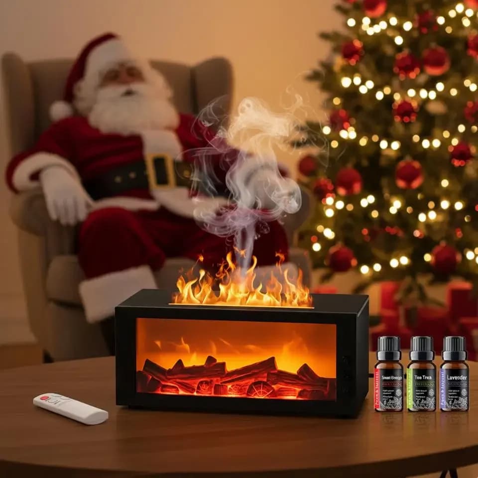 Diffusore di Aromi Magic Flame da 300ml | LED colorati tremolanti + telecomando con spegnimento automatico e timer, regalo perfetto per umidificatore