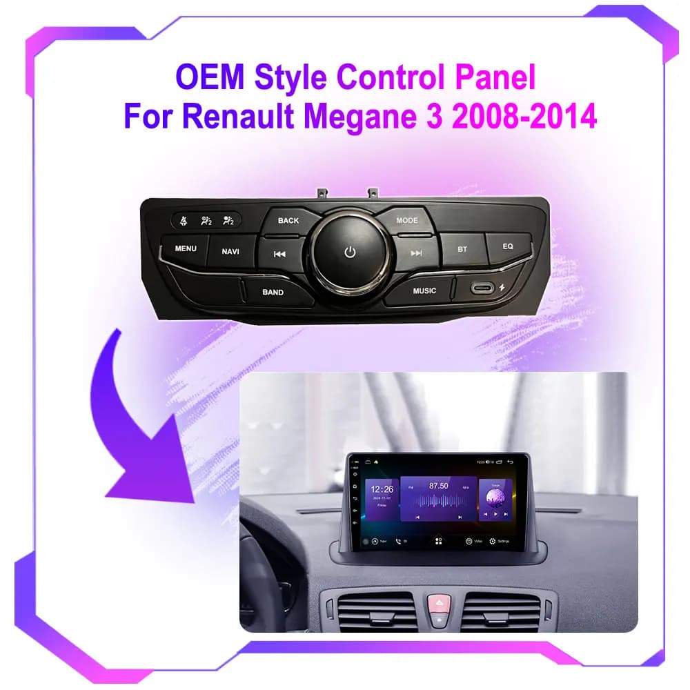 Pannello di controllo stile OEM per Renault Megane 3 2008-2014 per Renault Fluence 2013-2016 Lettore autoradio per controllare lo schermo Android
