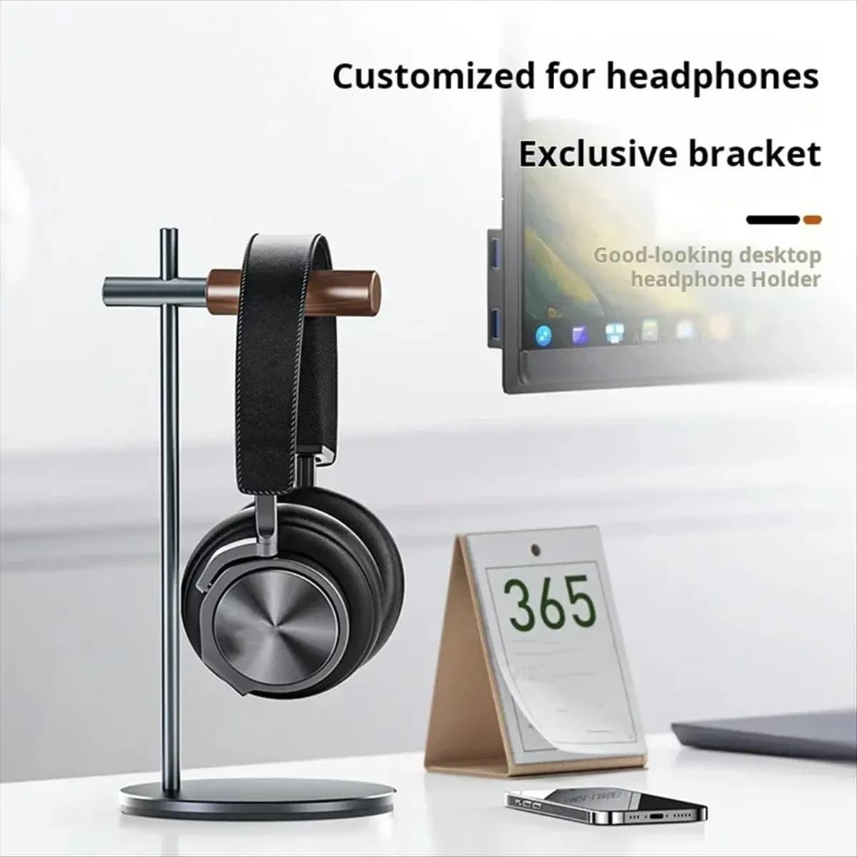 ETRT Desktop Aluminium Alloy Bluetooth Headset Stand Holder Headphone Rack Mount Hanger Wired Earphone Gamer Hanger Silver