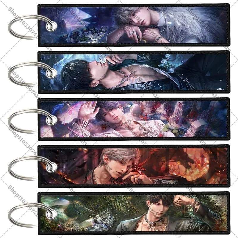 Game Love and Deep Space Keyring Accessories Charms Pendant Backpack Bag Ornament Xavier Zayne Rafayel Sylus Caleb Keychain Gift