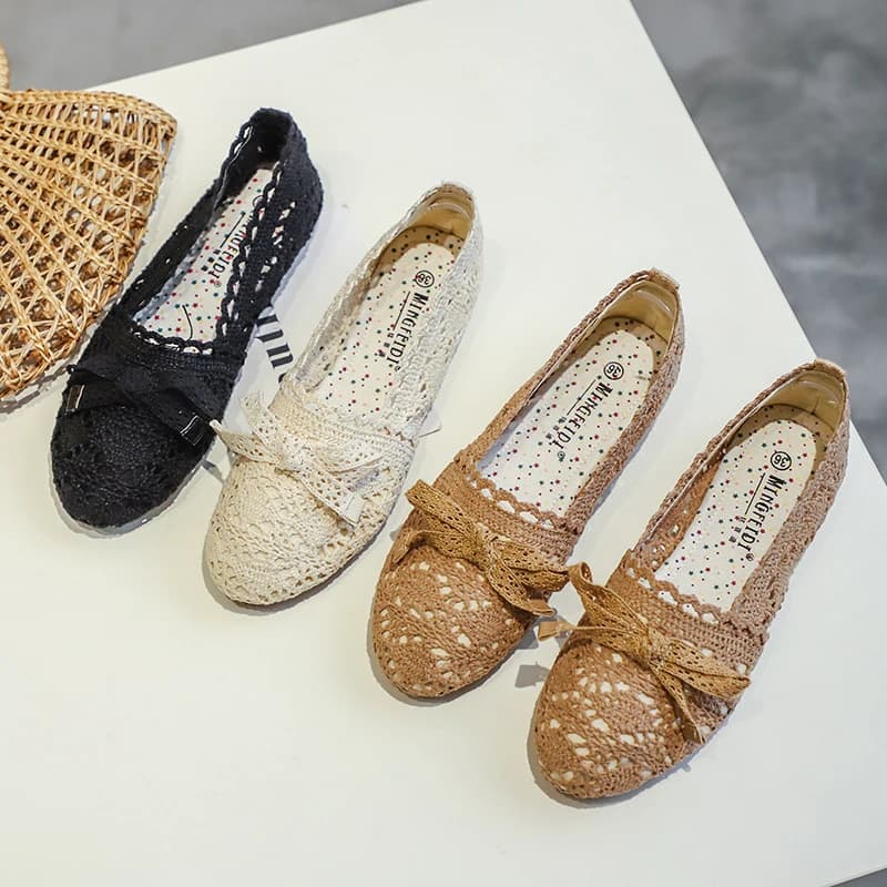 Mocassini in rete traspirante primavera/estate 2023 per donne in gravidanza, scarpe da lavoro con suola morbida, scarpe piatte in rete da donna di grandi dimensioni, taglie 4