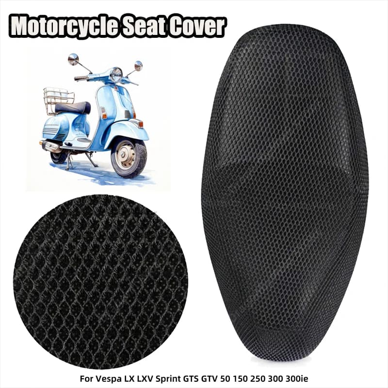 Per Vespa LX LXV Sprint GTS GTV 50 150 250 300 300ie Estate 3D Maglia Coprisedile Del Motociclo Protezione Solare Traspirante Scooter Elettrico