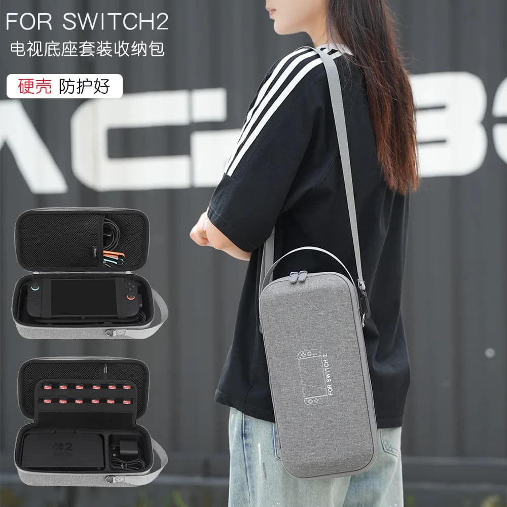 Custodia da trasporto per Nintendo SWITCH 2 Borsa portaoggetti Zaino a tracolla Scatola protettiva da viaggio con guscio rigido in EVA