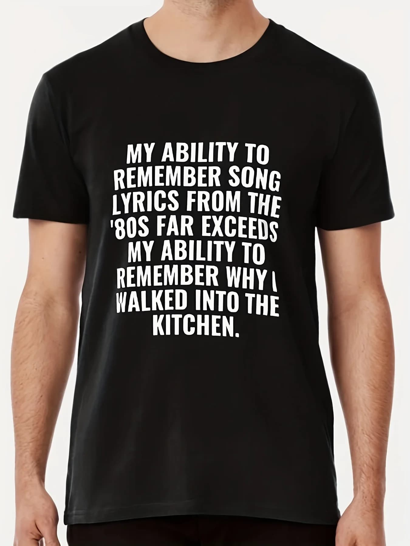 Men'S Humorous 80S Retro Music Lyrics T-Shirt - Classic 80S Pop Culture Graphic Tee Featuring Famous Song Quotes, Cozy Casual Sh