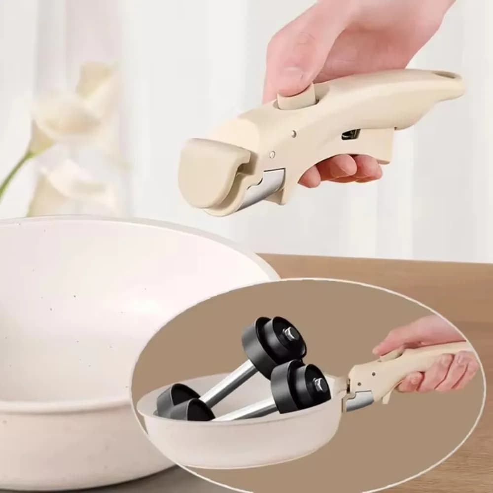 Manico Anti-scottatura Rimovibile per Pentole, Ergonomico Universale Staccabile per Padelle, Clip di Ricambio Portatile per Pentole e Casseruole