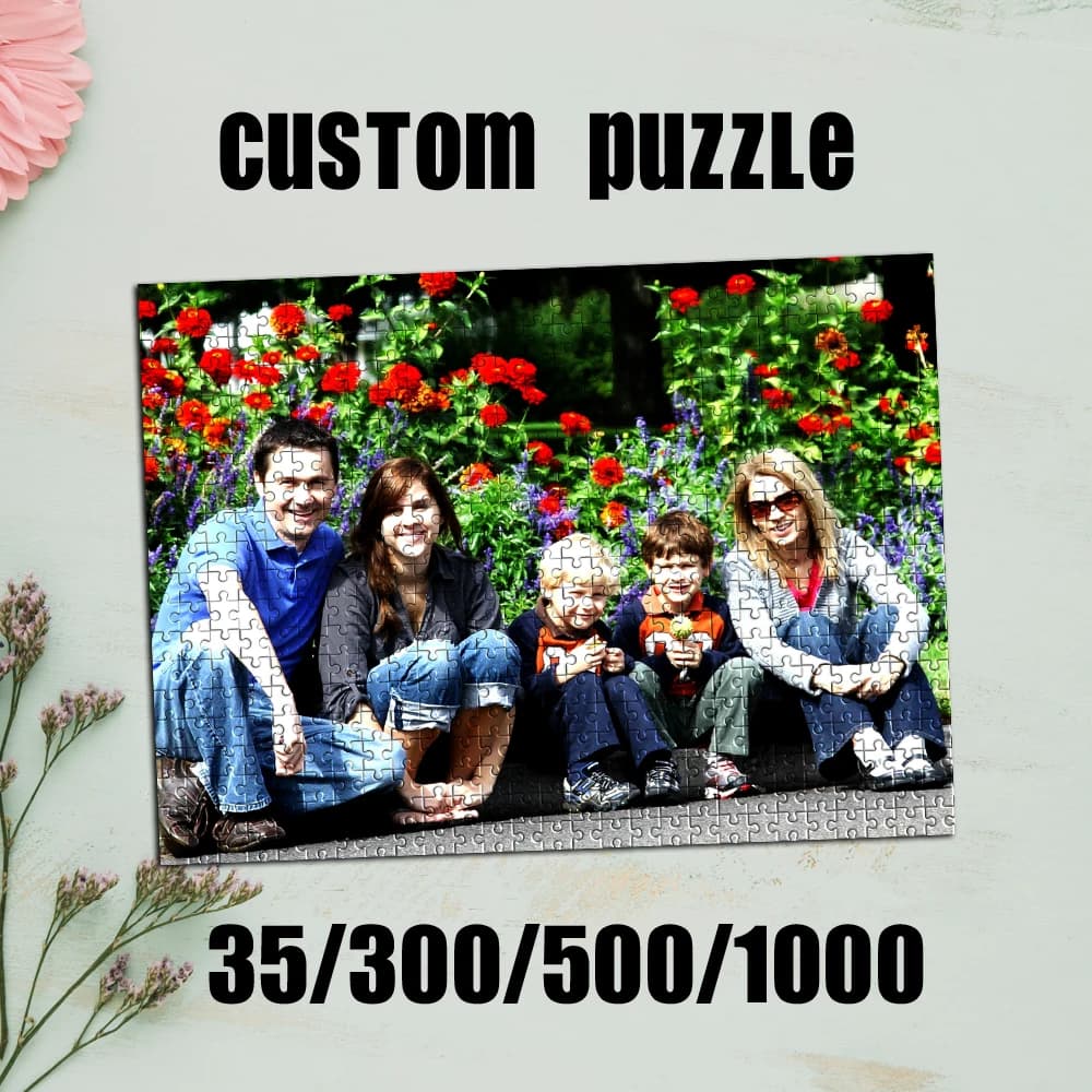 35/300/500/1000pcs Personalized Custom Photo Puzzle family photo Unique Gift For Dad Mom Mother's Day
