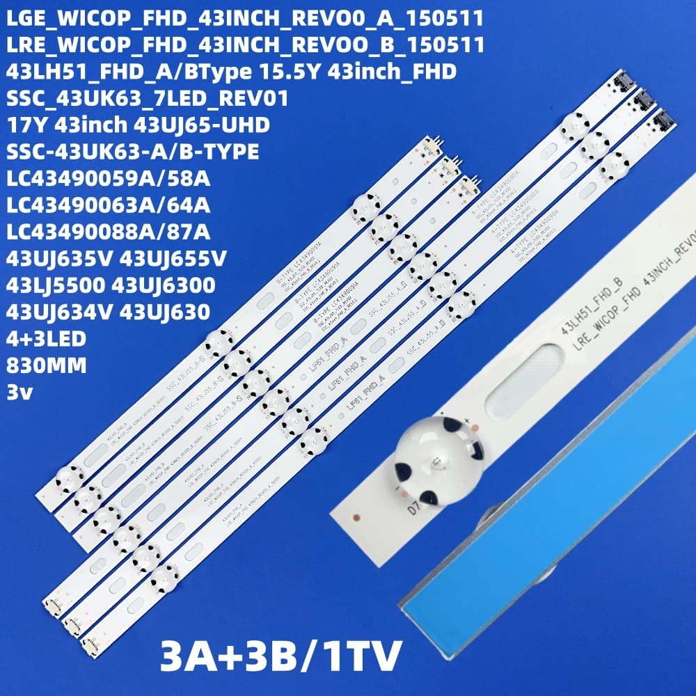 NEW LED Retro Lighting Strip For 43LF510V 43LF5100 43LH590 43LH510V 43LH520V 43LH51 FHD A/B 43LH570V 43LH590V 43LJ515V 43LJ515V