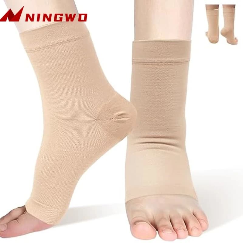 Manicotto di supporto per compressione per tutore per caviglia per donne e uomini, calzini a compressione per caviglia per fascite plantare, gonfiore del piede e della caviglia