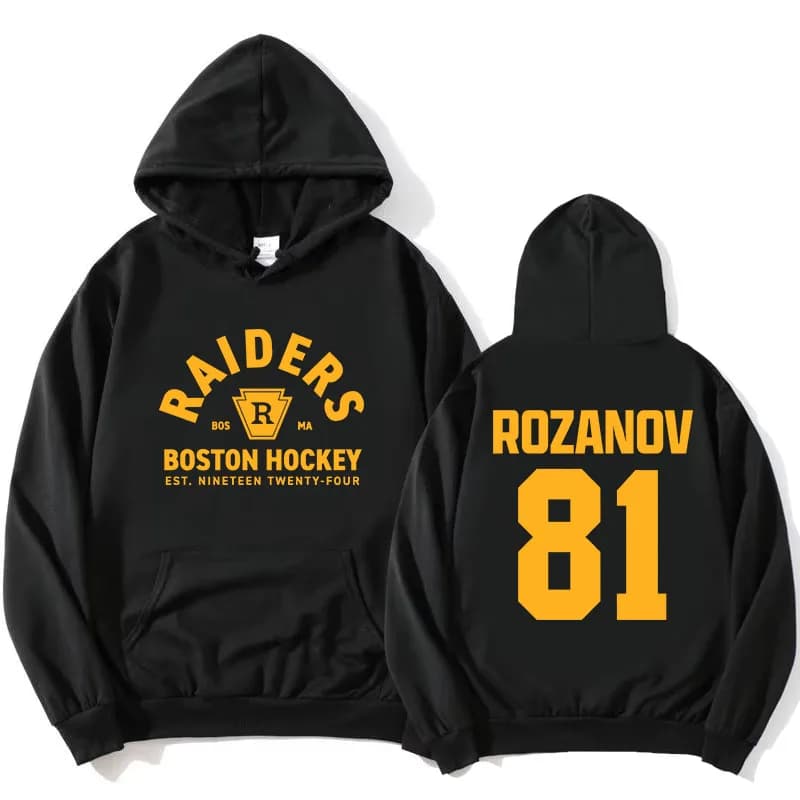 Llya Rozanov 81 Rivalry riscaldato TV Felpe con cappuccio Shane Hollander 24 Scott Hunter 21 Felpa Montreal Metros Boston Raiders Abbigliamento