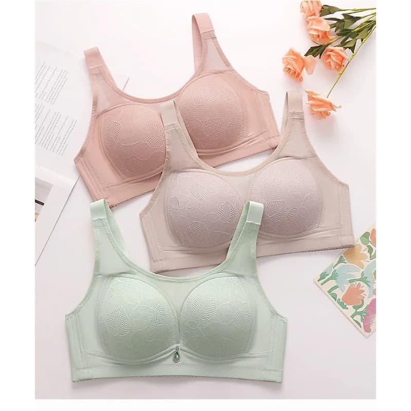 Ladies Fashion Lace U-shaped Back Underwear Four Seasons Lightweight Breathable Comfortable No Trace Gather Anti Sagging Bra