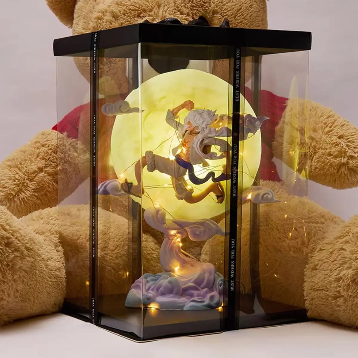 Statuetta Anime One Piece 28cm, Fata Lunare Nika Monkey D Luffy Gear 5 con Luce Lunare, Action Figure GK, Modellino da Collezione