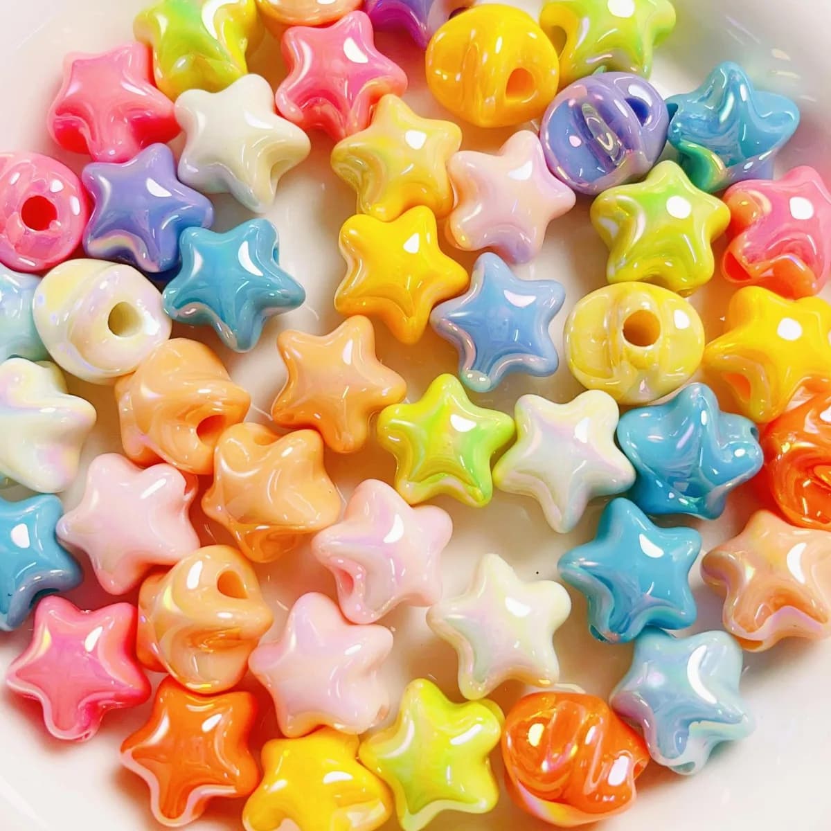TX31 10 pz 15.5mm Perline Acriliche Colorate Dopamina Amore Cuore Perline Accessori Collane Bracciali Gioielli Fatti A Mano FAI DA TE
