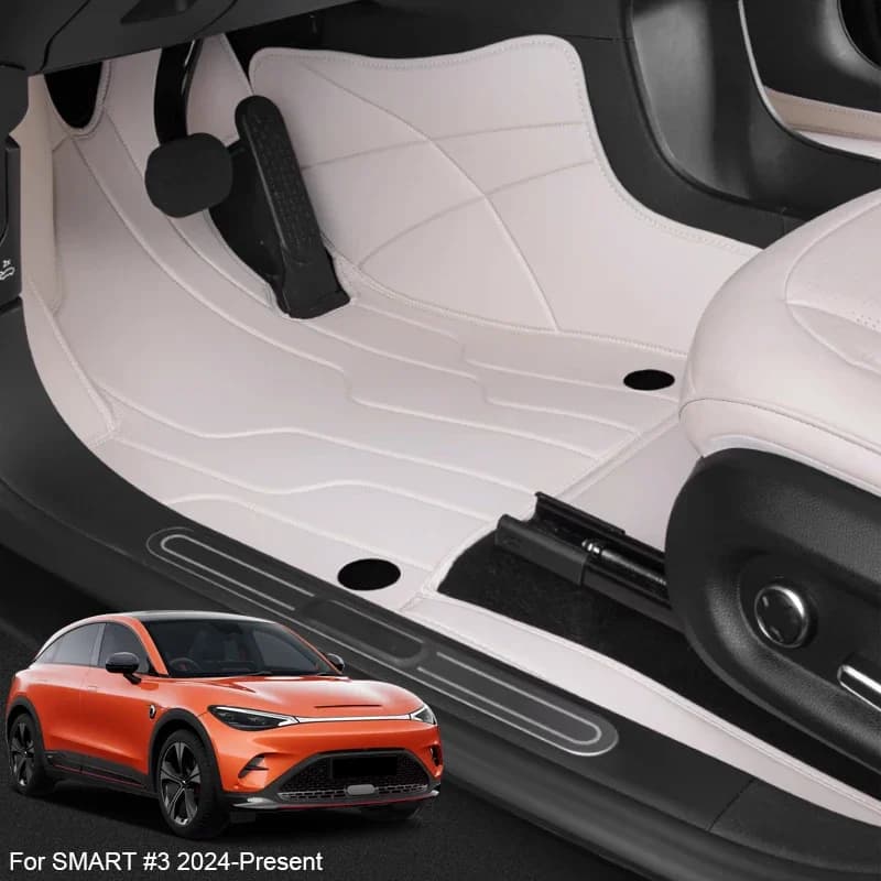 Custom nappa leather anti-slip for SMART # 3 Luxury waterproof mat accessory for 2024-present car protective mat
