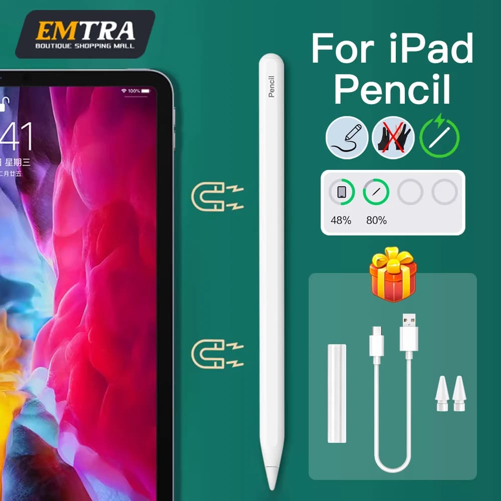 Per Apple Pencil 2 Penna stilo con ricarica magnetica per palmo per IPad Air 5 4 Pro 11 10.9 Mini 6 7 Accessori per IPad Pencil