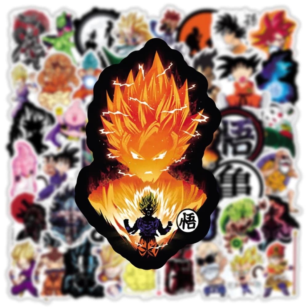 10/30/50PCS Dragon Ball Cool Anime adesivi decalcomanie decorazione telefono fai da te notebook valigia laptop frigorifero adesivo da parete Graffiti