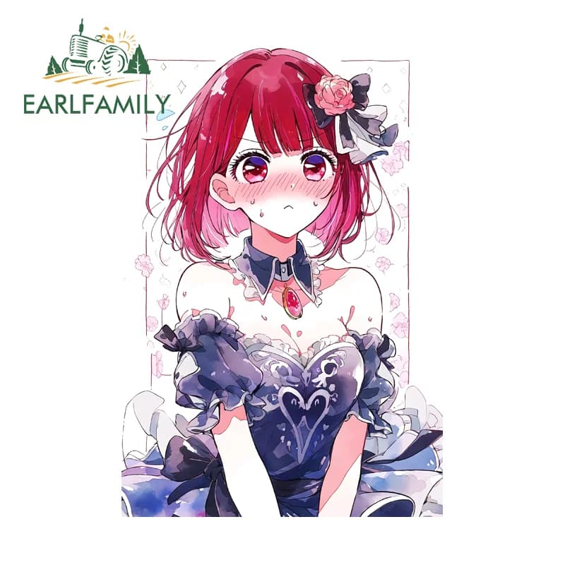 EARLFAMILY Kana Arima Adesivi e decorazioni per auto Super Kawaii Adesivo per scatola da pesca JDM Decorazione antigraffio in PVC per bicicletta elettrica