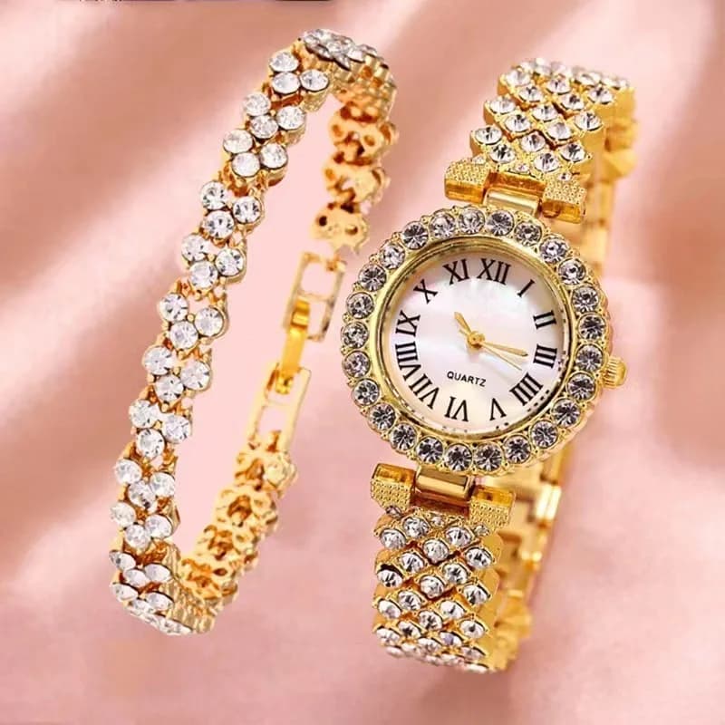 Reloj Fashion Roman Pattern Diamond Ladies Watch for women Quartz women's Watch Girls Lady Clock bracciale catene spedizione gratuita
