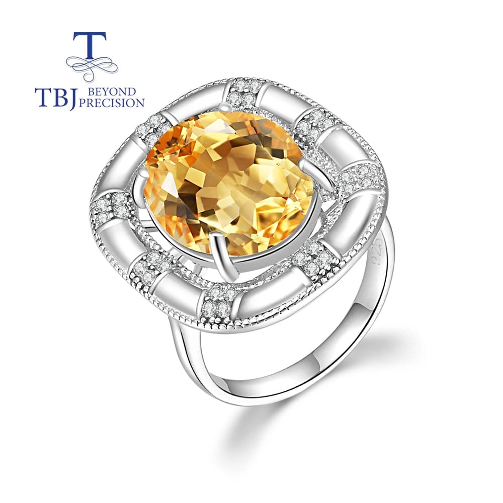 Anello 2026, unico, di lusso leggero, con grande gemma naturale di citrino, design neutro, alta gioielleria alla moda, da indossare per banchetti e feste