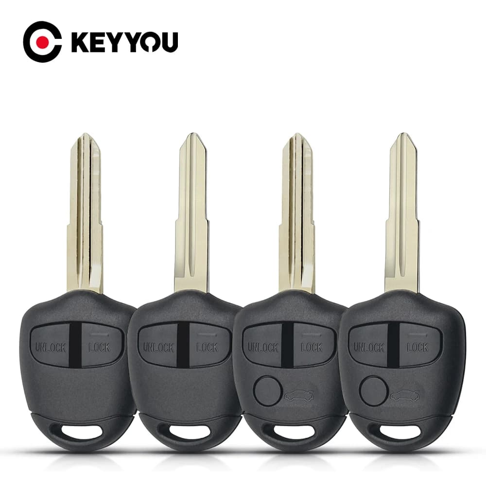 KEYYOU 2 Bottoni Sostituzione Chiave A Distanza Dell'automobile Borsette Per Mitsubishi Lancer Outlander Colt Mirage Mit11r Caso Della Copertura Chiave di lama A Destra