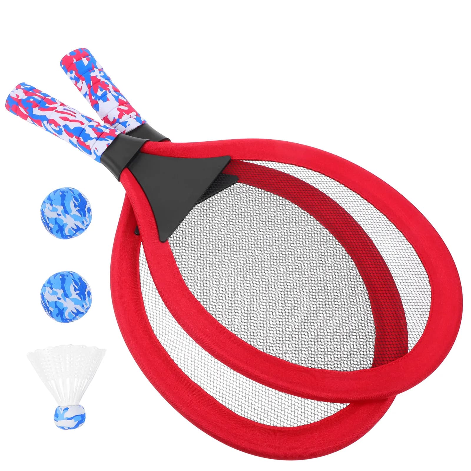 1 paio di racchette da tennis per principianti per bambini, in EVA, leggere, facili da trasportare, adatte per badminton, tennis, giochi con la palla in spiaggia, per la scuola materna e per l'uso all'aperto.