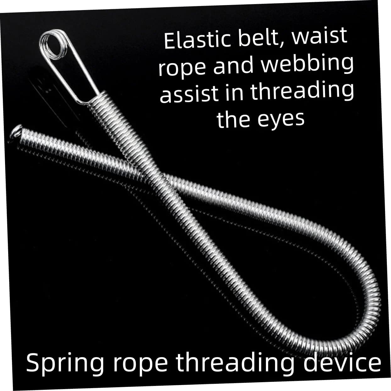 Strumento per infilare i cordoncini da 22 cm, acciaio a molla per pantaloni, cintura con cappuccio, facile infilare il cavo elastico