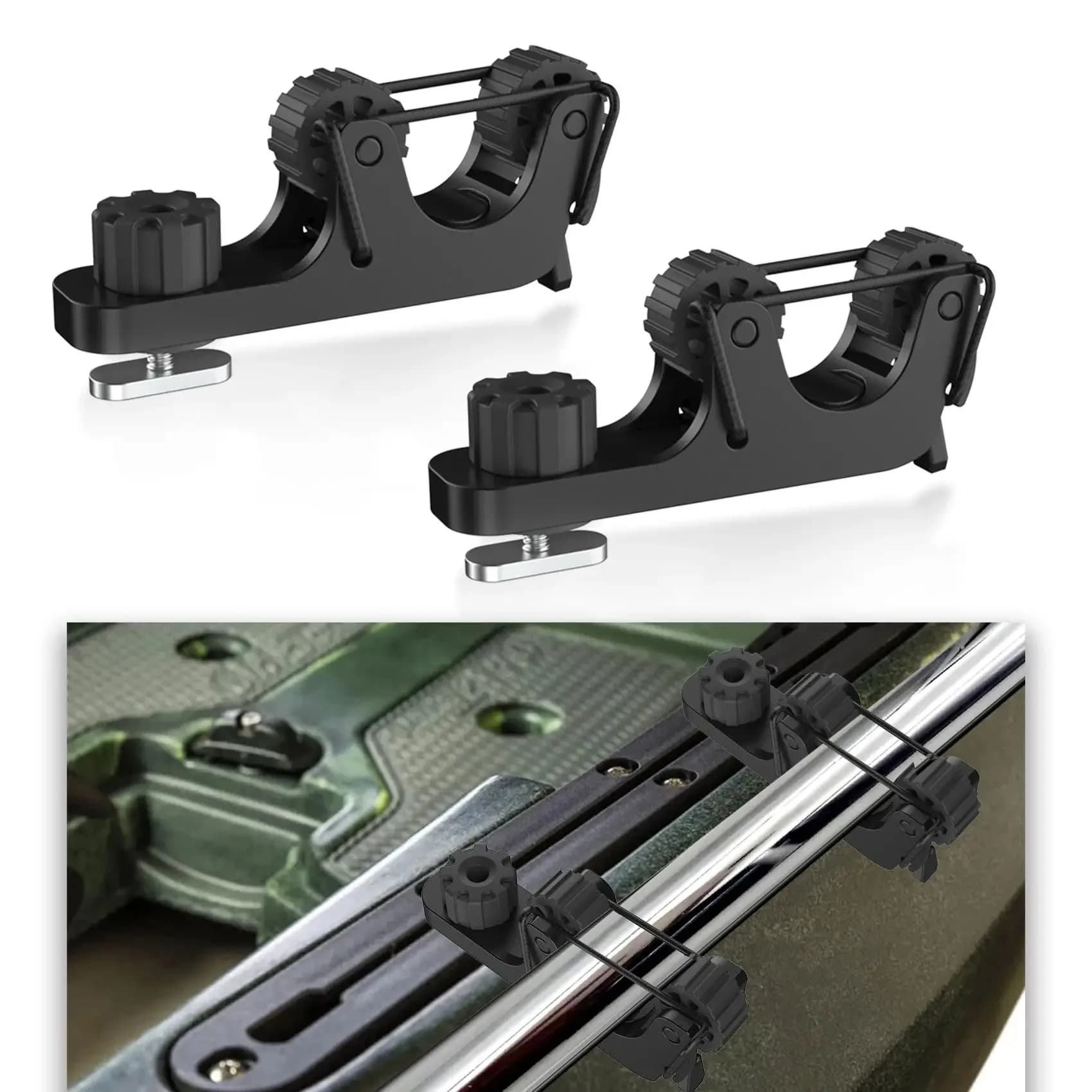 Kayak Paddle Holder Track Mount, Rail Paddle Clip for Standard Kayak Oar, Kayak Accessories