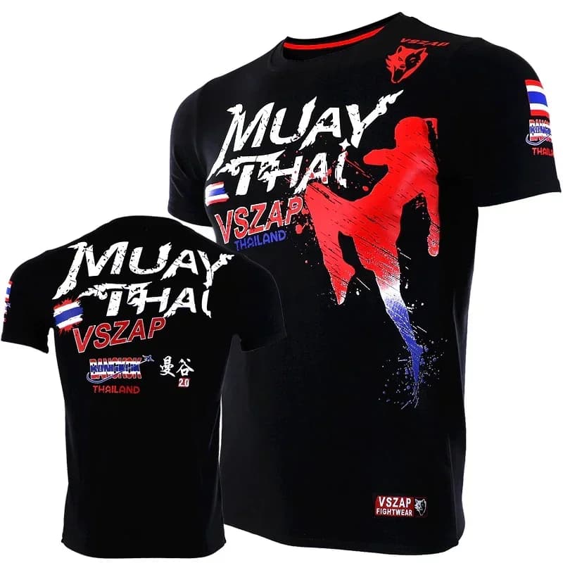 T-shirt casual Muay Thai da uomo da corsa sportiva a maniche corte stampata in 3D a maniche corte estiva nuova T-shi traspirante e confortevole