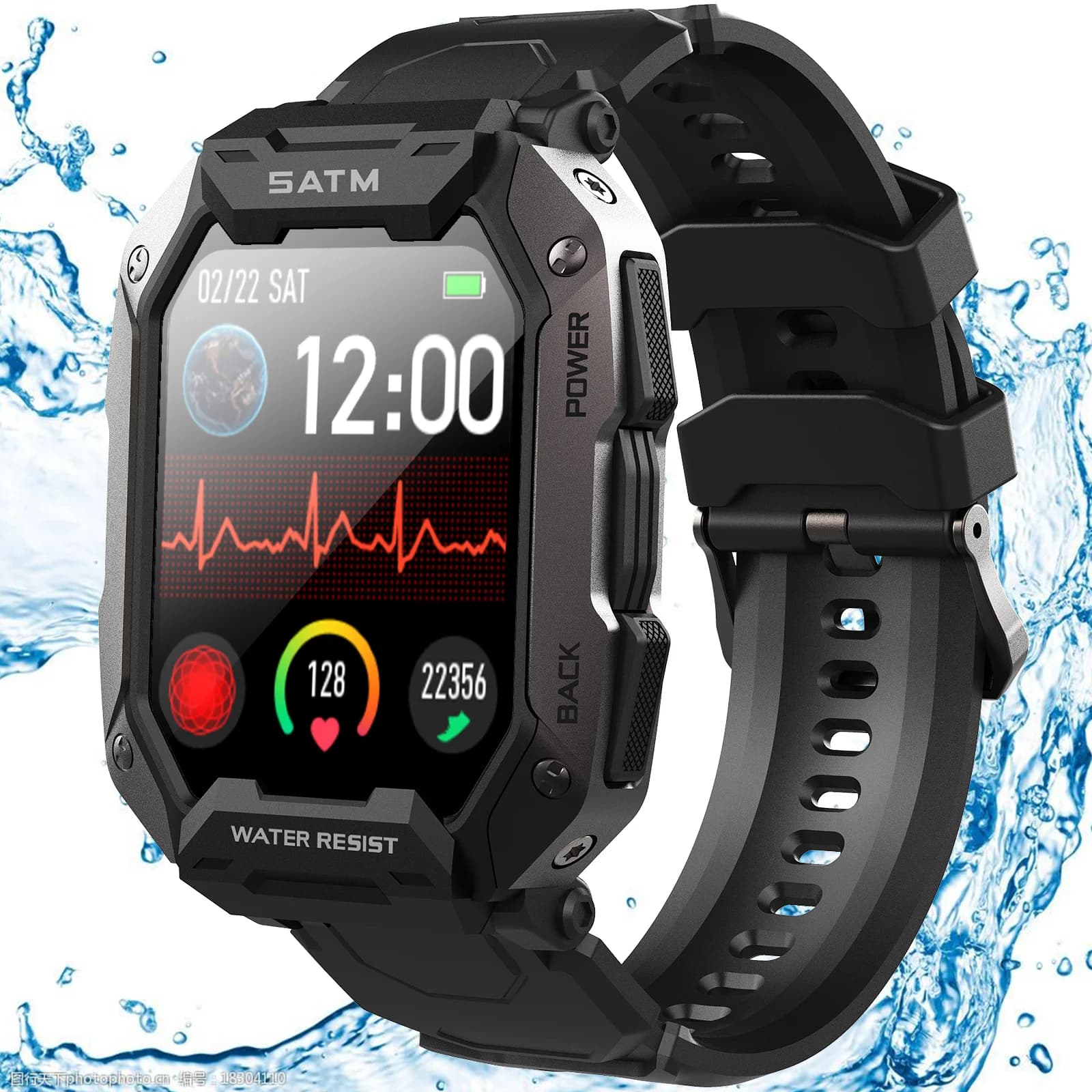 LaNikar New Smart Watch for Men 5ATM Sport Watch Waterproof Fitness Activity Tracker with Competent Android iOS