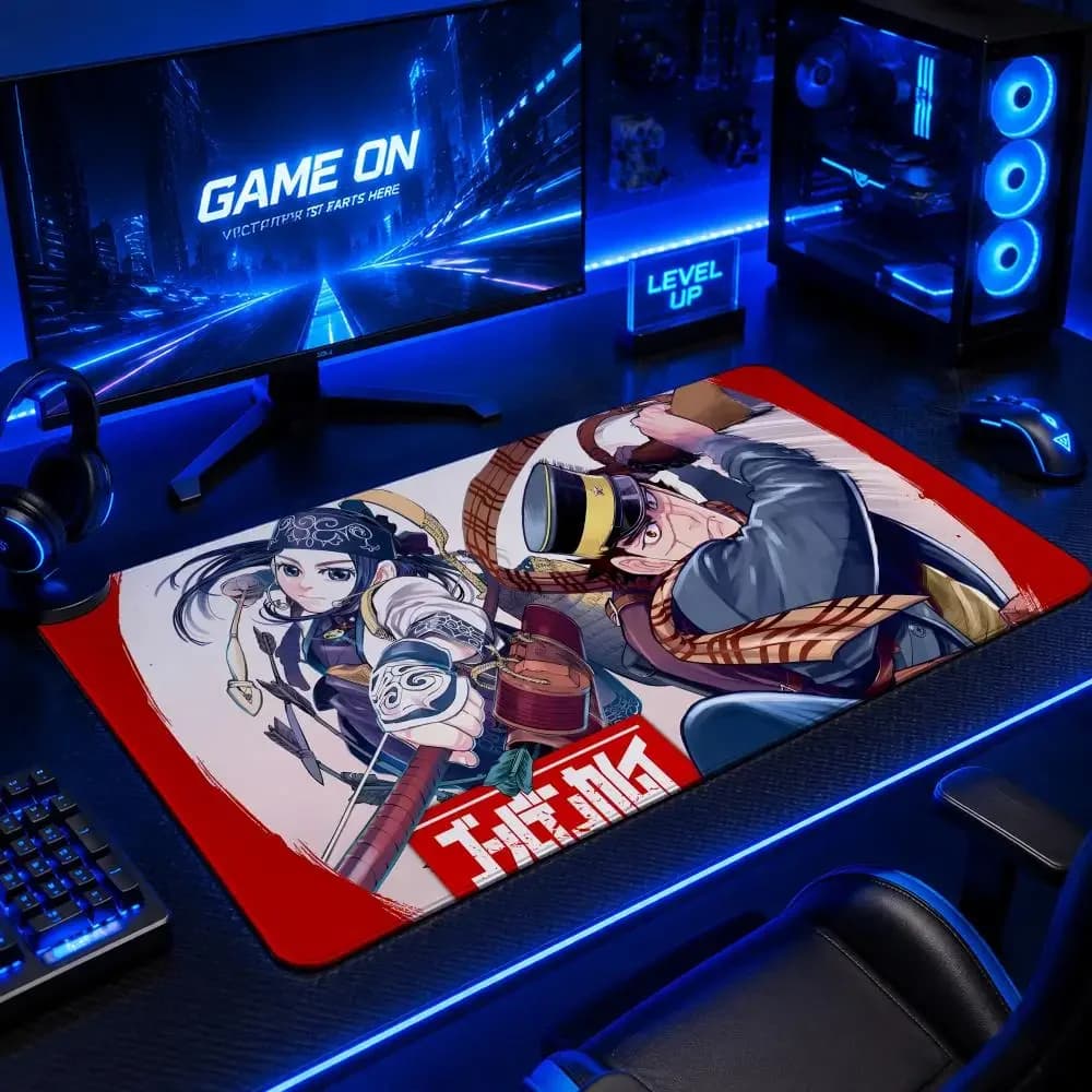 Treasure G-GGolden KamuyS Mouse Pad Gaming Mouse Pad Desk Mat Waterproof Non-Slip Rubber Base Stitched Edges Office