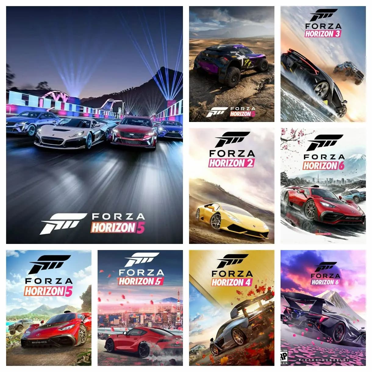 Serie di Giochi Forza Horizon, Kit Pittura Diamante 5D Fai da Te, Decorazione Estetica per Soggiorno, Camera da Letto, Bar