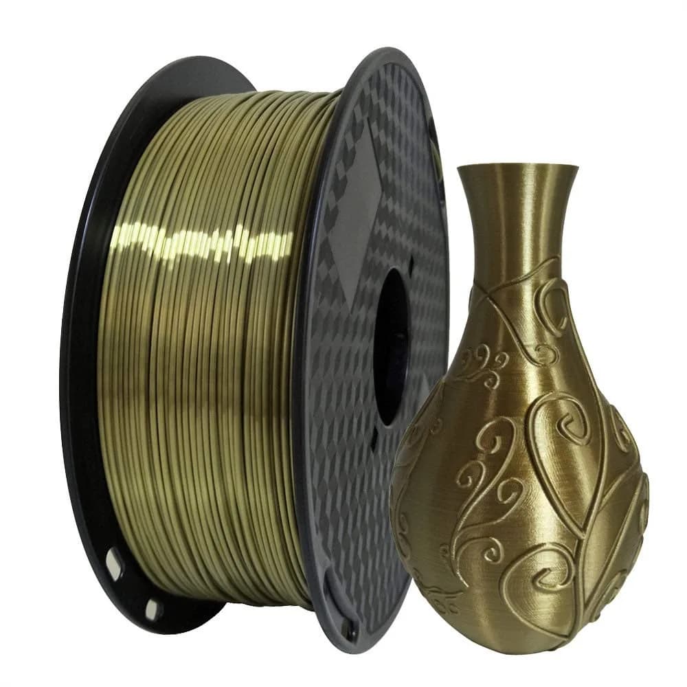 Filamento PLA Effetto Seta Oro Antico 1.75mm 1KG, Filamento Metallico Lucido per Stampa 3D con Effetto Anticato, 2.2LBS