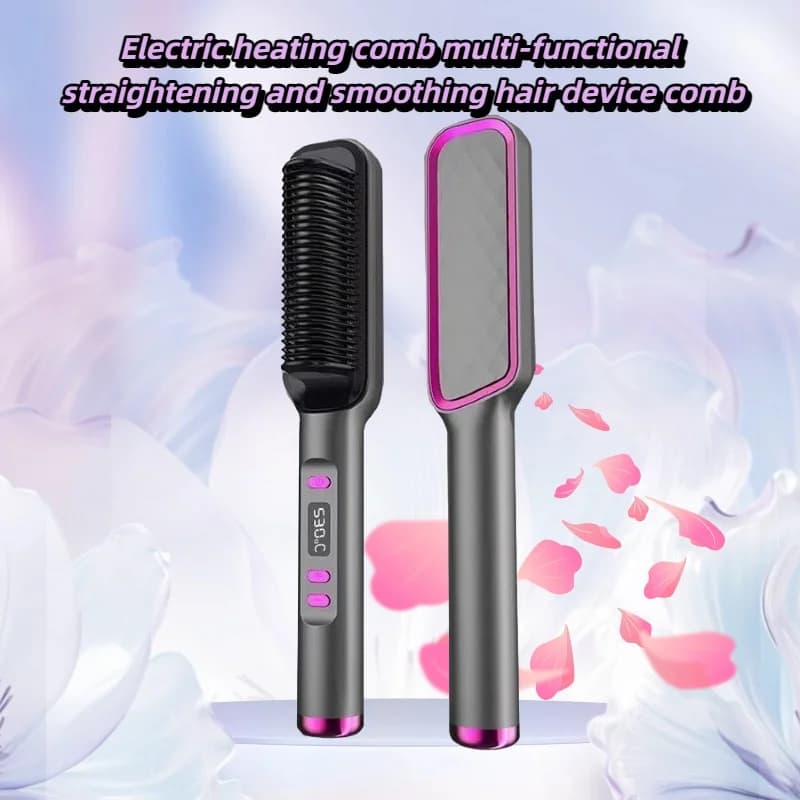 Multifunction Electric Pet for Leasing Hair, Smoothing Brush with Negative Ions and Anti-Scopping Protection