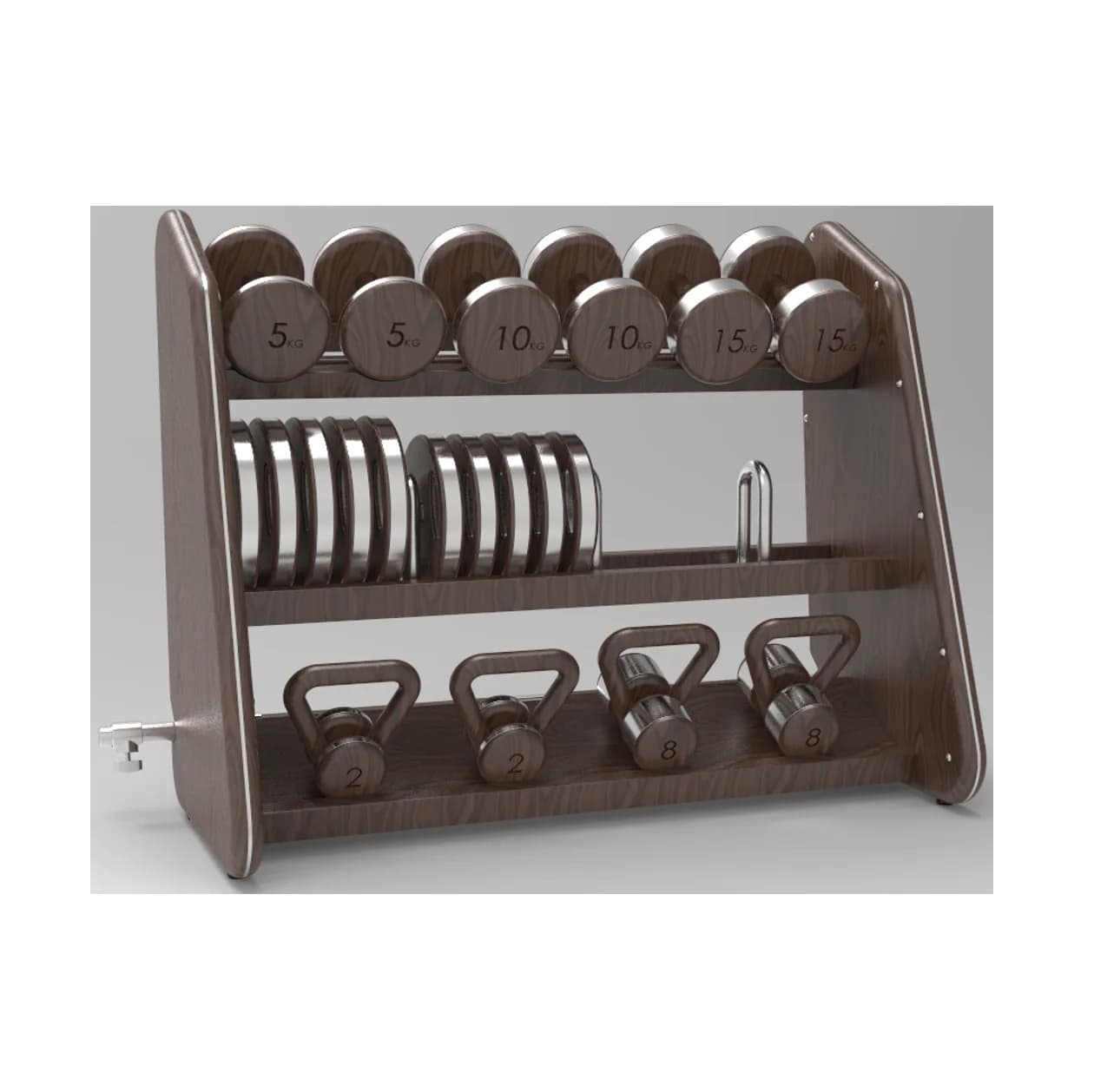 High-end luxury free weights for powerful wooden fitness sets