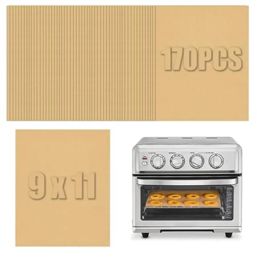 Parcment Pr Seets 9x Inc, Air Fryer Toaster Oven Liners Rectangular 70 pcs, Disable Pr Liners Fit , Emeril Lagas, Ninja Foodi,